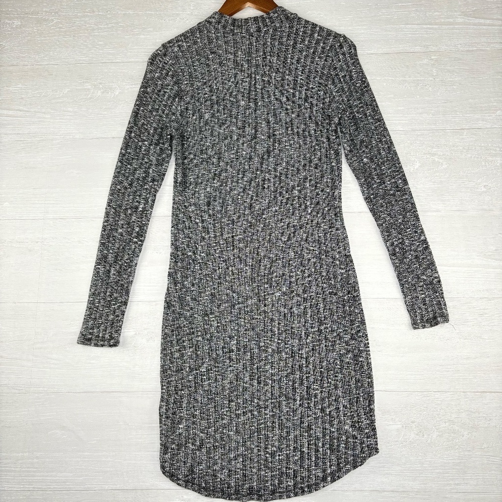 Abercrombie and Fitch Fitted Heather Gray Long Sleeve Midi Sweater Dress M - Picture 8 of 8